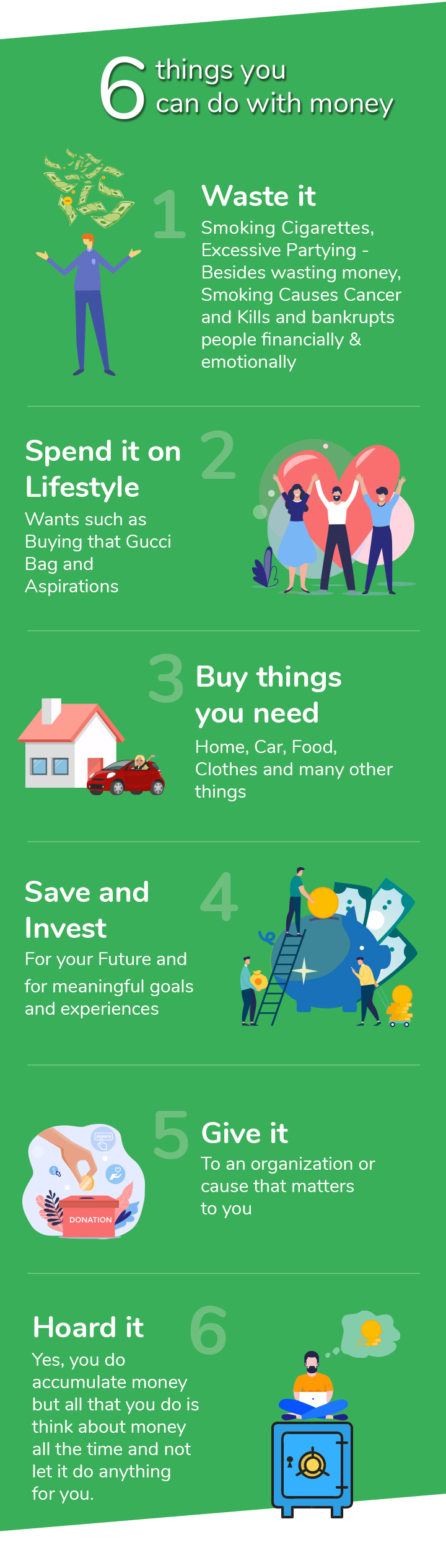 6 things you can do with money